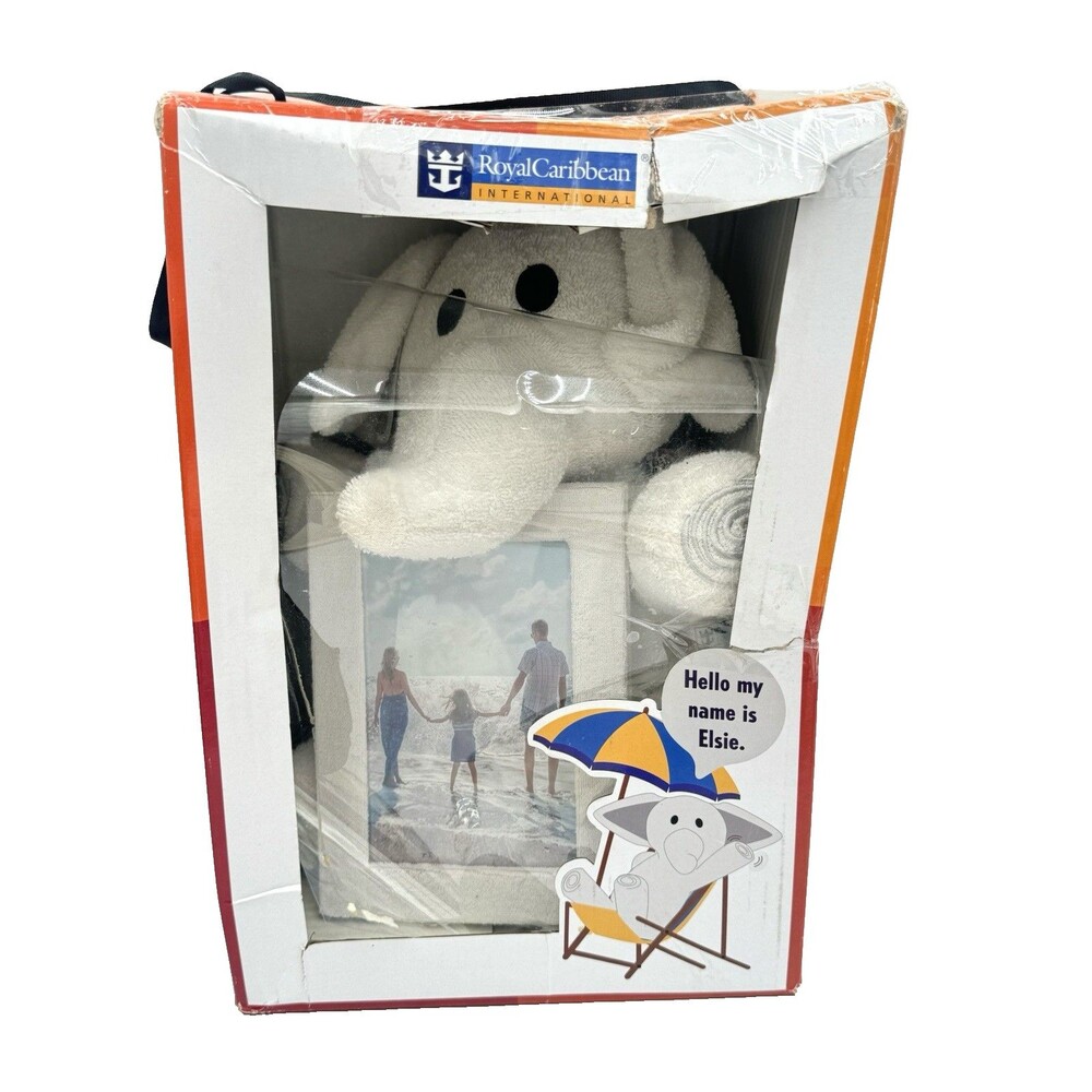 Royal Caribbean Cruise Line Plush Towel Elsie Elephant & Picture Photo Frame New
